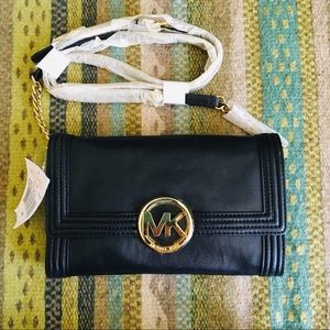 Michael Kors Black Fulton Bombé Clutch
